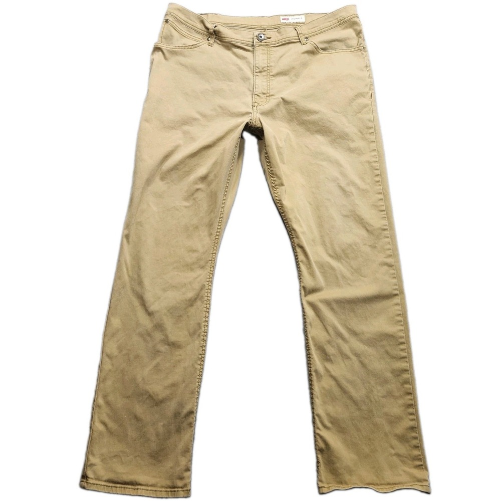 Wrangler Mens Slim Straight Fit Jeans 38x31 Beige Khaki Stretch Classic Uniform